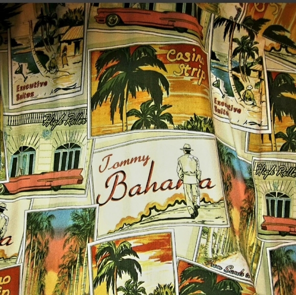 Tommy Bahama Men’s Silk Vegas Post Card Shirt L - Picture 2 of 7